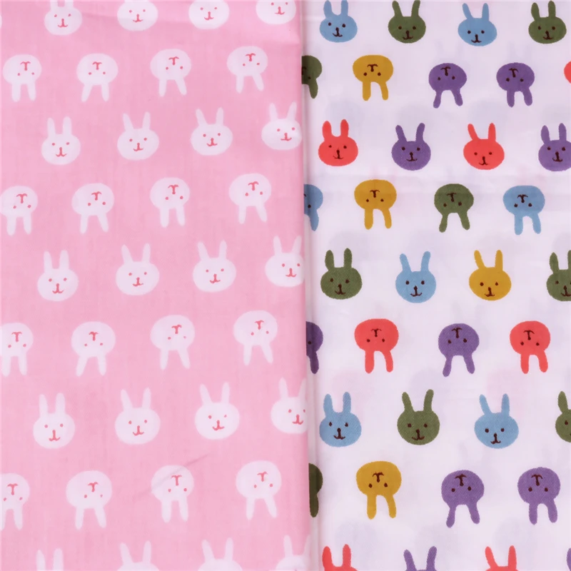 Хлопковая ткань с мультяшным Кроликом 40 см * 50 см|patchwork baby quilt|fat quartersrabbit fabric |