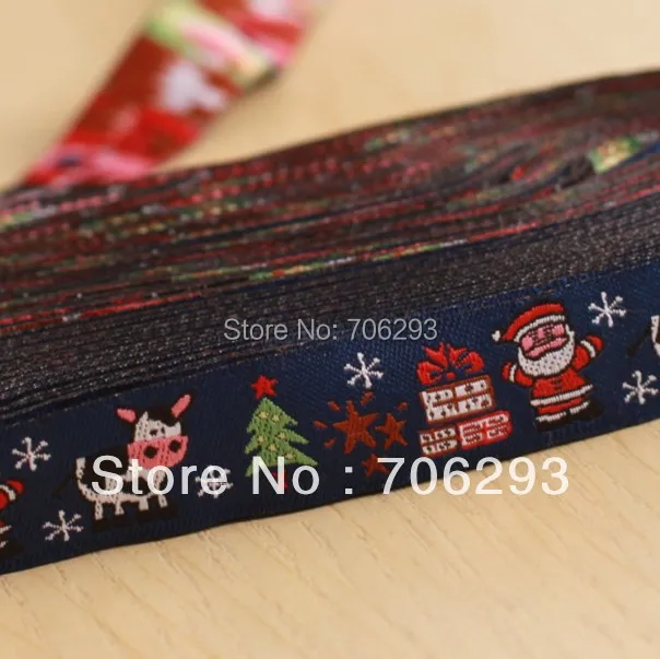 5/8 '(16 mmx10yards) 100% Polyester Woven Jacquard Ribbon Christmas tree snow cows Santa Claus Christmas gift pentagram lace
5/8 '(16 mmx10yards) 100% Polyester Woven Jacquard Ribbon Christmas tree snow cows Santa Claus Christmas gift pentagram lace