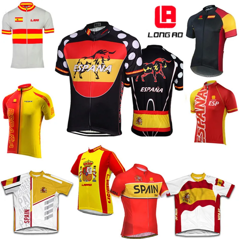 Джерси для шоссейных велосипедов команды Испании горных longao велосипедная
