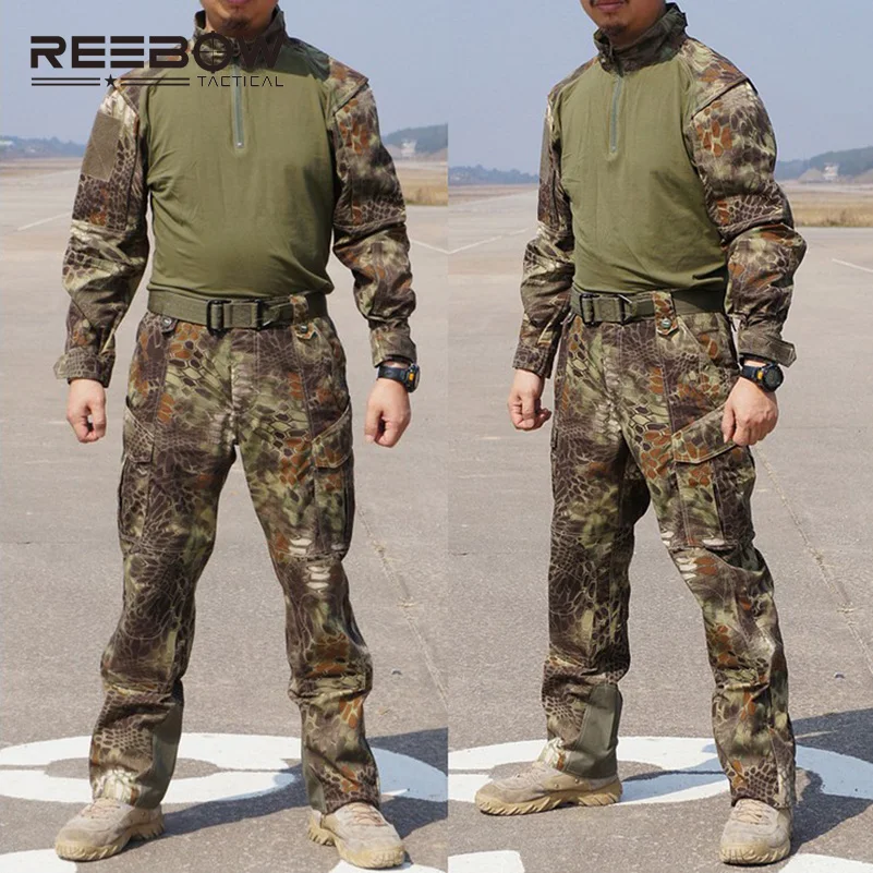 REEBOW TACTICAL Outdoor Men Python Camouflage Hunting Uniforms of Shirt & Pants Military Set of Pullovers and Trousers
REEBOW TACTICAL Outdoor Men Python Camouflage Hunting Uniforms of Shirt & Pants Military Set of Pullovers and Trousers