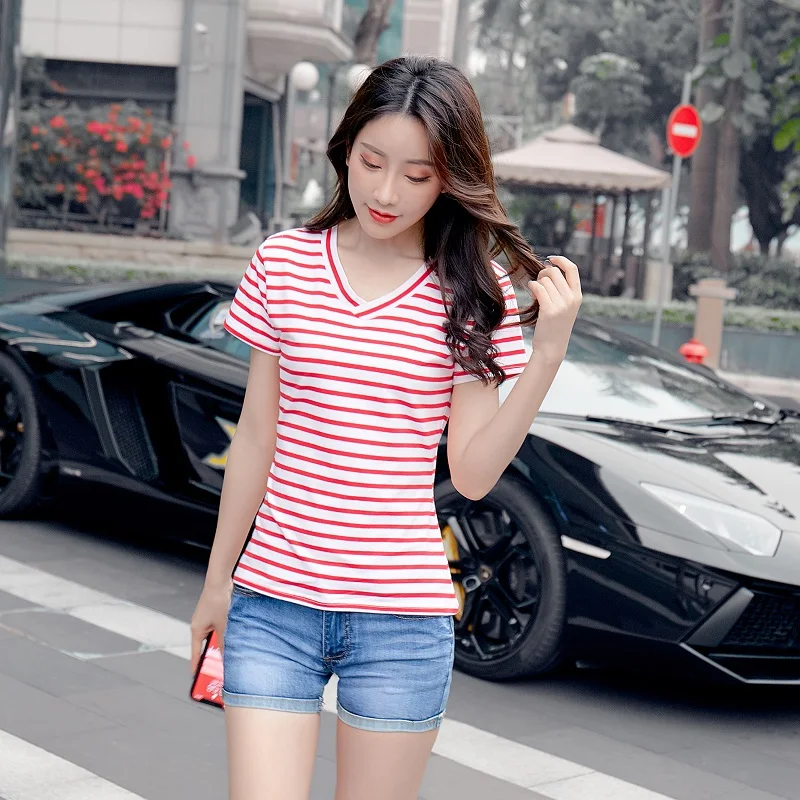 2019 summer new women's ladies tight-fitting casual fashion cute home holiday short-sleeved V-neck cotton t-shirt women's shirt
2019 summer new women's ladies tight-fitting casual fashion cute home holiday short-sleeved V-neck cotton t-shirt women's shirt