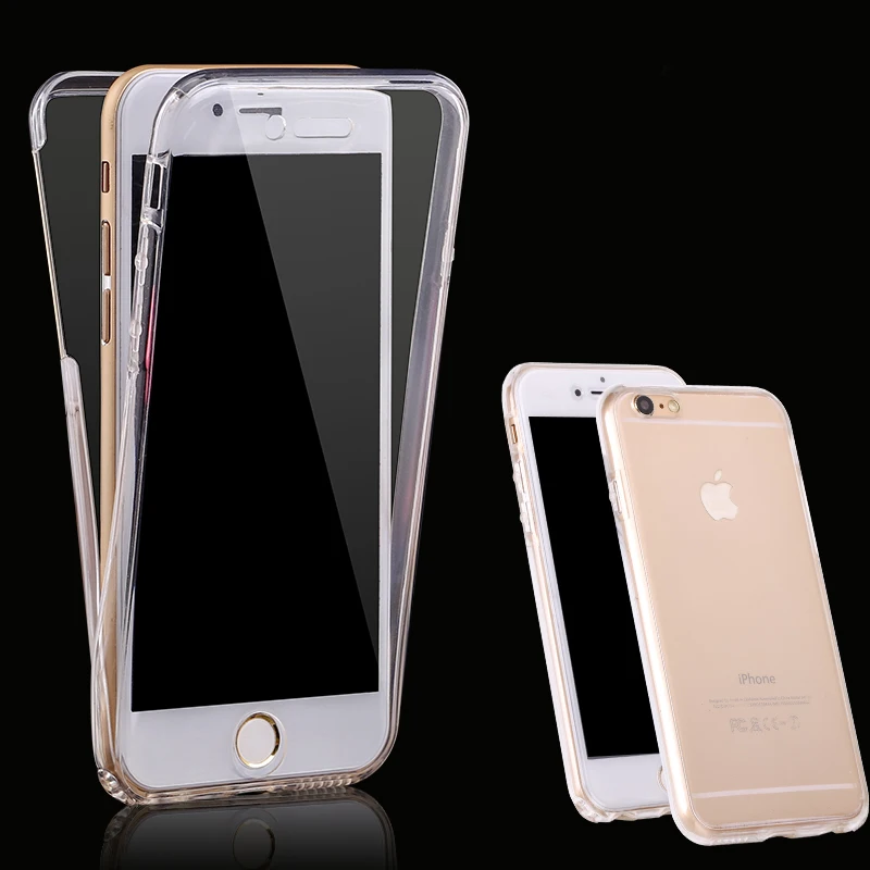 Для iPhone 6 S plus ударопрочный гибридный задний + передний Резиновый ТПУ мягкий на