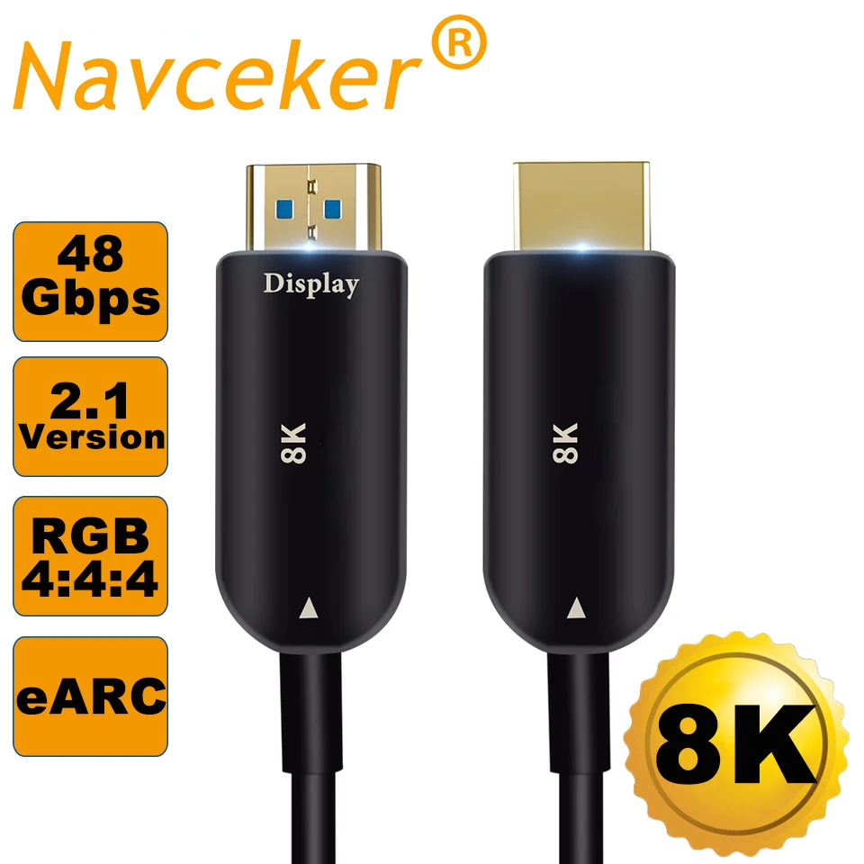 2019 8K HDMI 2.1 Cable 48Gbps 4K@120Hz HDMI 2.1 Optical Fiber Male to Male 2.1 HDMI Cables UHD HDMI 2.1 Cable 5m 10m for DVD TV
2019 8K HDMI 2.1 Cable 48Gbps 4K@120Hz HDMI 2.1 Optical Fiber Male to Male 2.1 HDMI Cables UHD HDMI 2.1 Cable 5m 10m for DVD TV