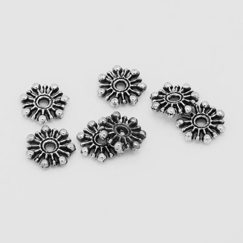 

Wholesale 100pcs 9mm Charms Tibetan Silver Flower Findings Jewelery Spacer Beads For Jewelry DIY-10038756