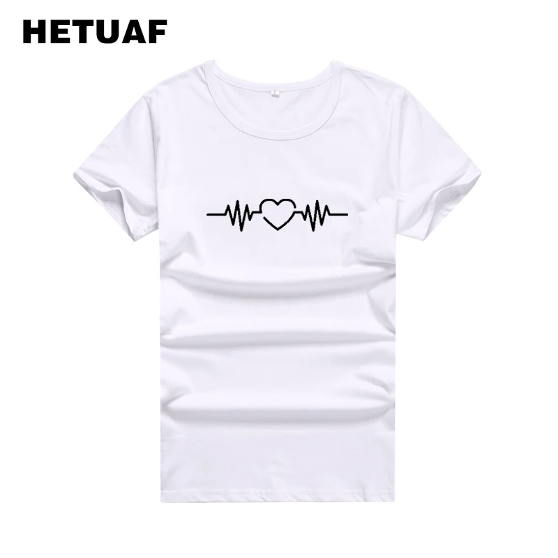 HETUAF Heartbeat Love Couple T Shirt for Lovers 2018 O-neck Cotton Graphic Tees Women Tops Harajuku Hipster Women's T-shirts
HETUAF Heartbeat Love Couple T Shirt for Lovers 2018 O-neck Cotton Graphic Tees Women Tops Harajuku Hipster Women's T-shirts