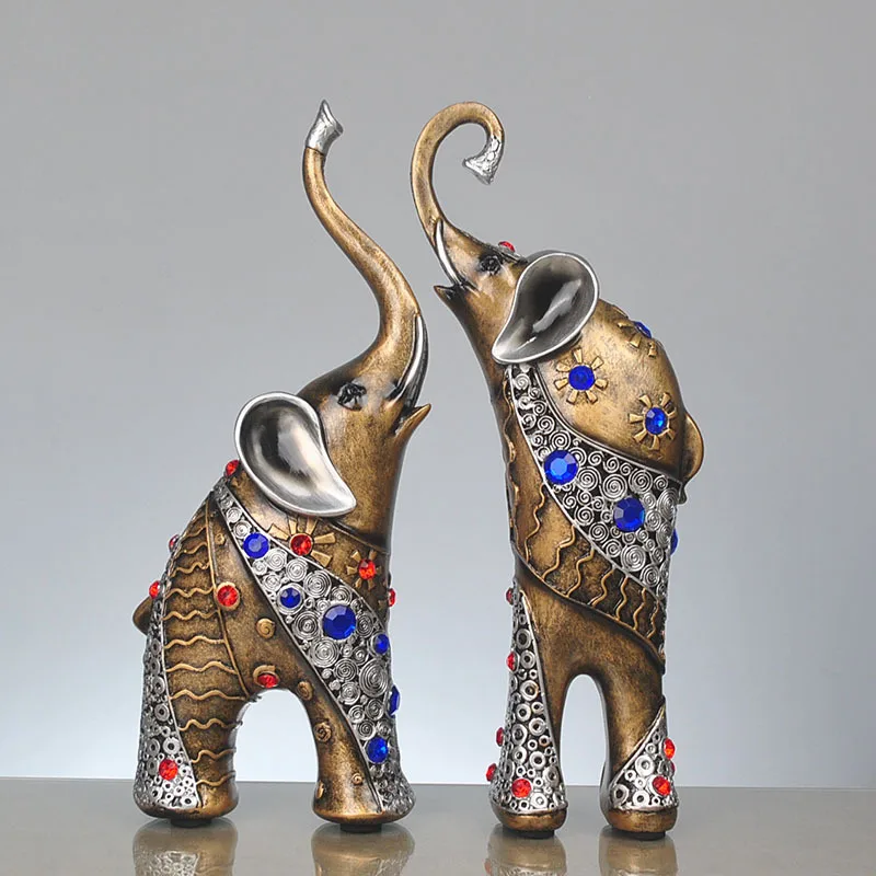 2PCS/Set Creative European Gift Ornaments Simple Modern Home Decoration with Diamond Elephant Ornaments Resin Crafts
2PCS/Set Creative European Gift Ornaments Simple Modern Home Decoration with Diamond Elephant Ornaments Resin Crafts