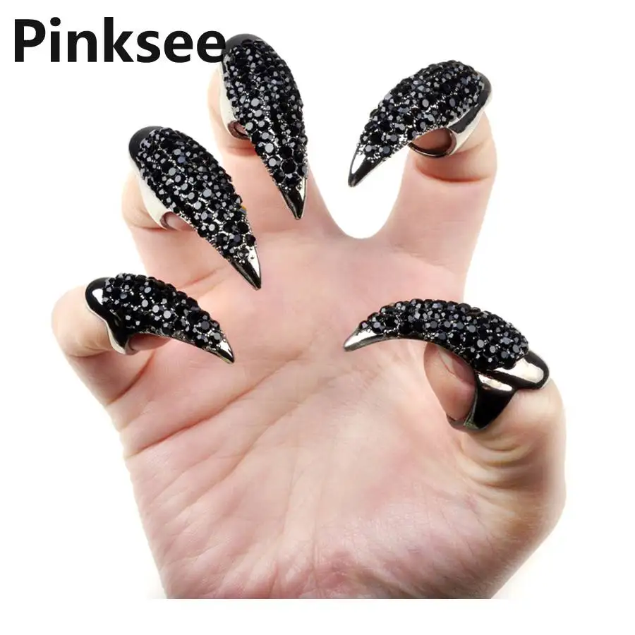 5PCS Crystal Nail Ring Punk False Nail Jewelry Crystal Rhinestones Claw Paw Talon Finger Rings Wholesale Unisex
5PCS Crystal Nail Ring Punk False Nail Jewelry Crystal Rhinestones Claw Paw Talon Finger Rings Wholesale Unisex