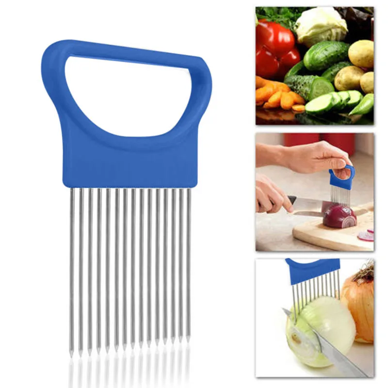 Shrendders Slicers Tomato Onion Vegetables Slicer Cutting Aid Holder Guide Slicing Meat-Cutter Safe Fork Kitchen Cooking Tools | Бытовая