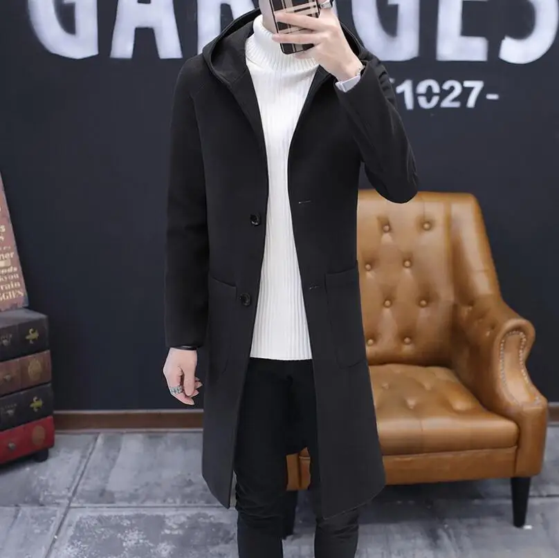 Autumn And Winter Large Size Solid Color Hooded Wool Coat Slim Korean Version Long Section Single Breasted Men's Clothing /m-5xl
Autumn And Winter Large Size Solid Color Hooded Wool Coat Slim Korean Version Long Section Single Breasted Men's Clothing /m-5xl