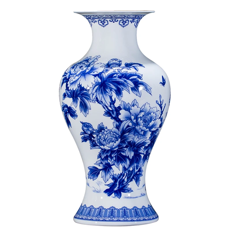 Фарфоровая сине-белая ваза с пионами, керамическая ваза Jingdezhen для цветов, предметы мебели
Фарфоровая сине-белая ваза с пионами, керамическая ваза Jingdezhen для цветов, предметы мебели
