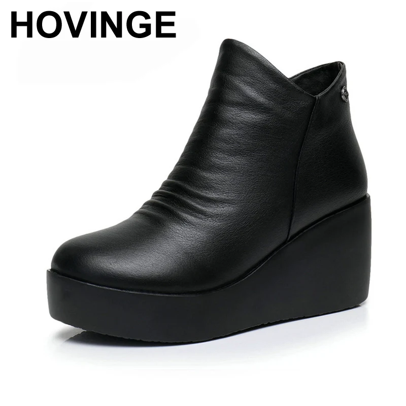 HOVINGE New Autumn Winter Women Shoes Woman Genuine Leather Wedges Snow Boots Height Increasing Ankle Women Boots
HOVINGE New Autumn Winter Women Shoes Woman Genuine Leather Wedges Snow Boots Height Increasing Ankle Women Boots