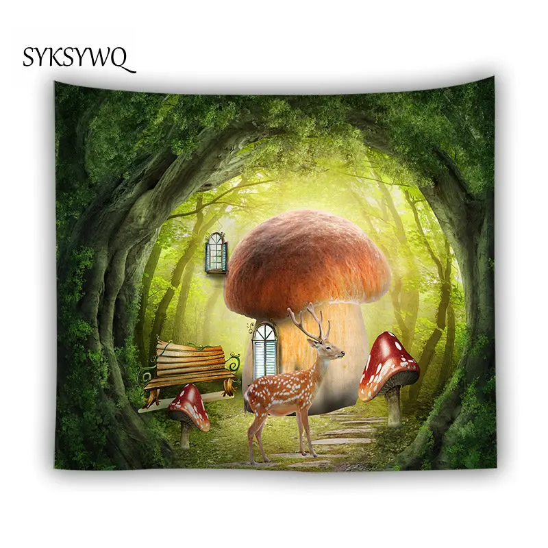 psychedelic forest mushroom tapestry wall hanging dorm room decor deer animal wall blanket
psychedelic forest mushroom tapestry wall hanging dorm room decor deer animal wall blanket