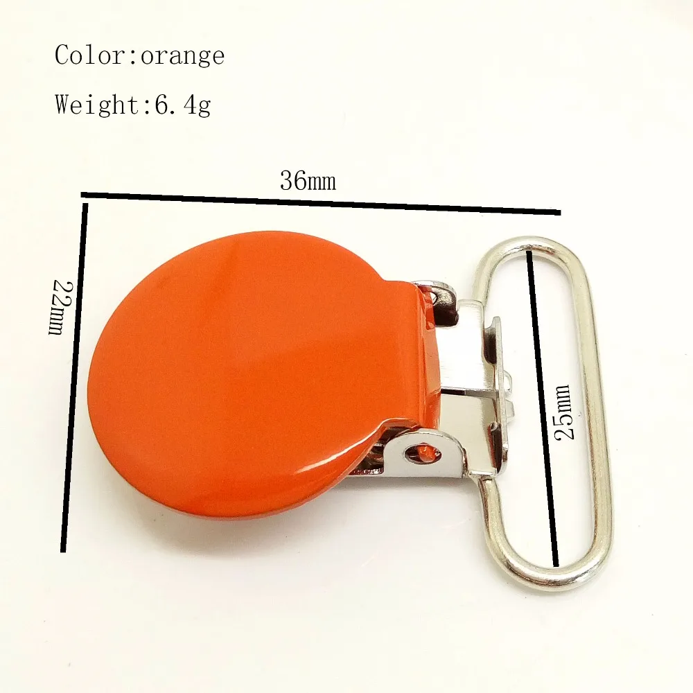 100pcs per lot 25mm stainless steel pacifier clips high quality suspender clips with orange 
100pcs per lot 25mm stainless steel pacifier clips high quality suspender clips with orange