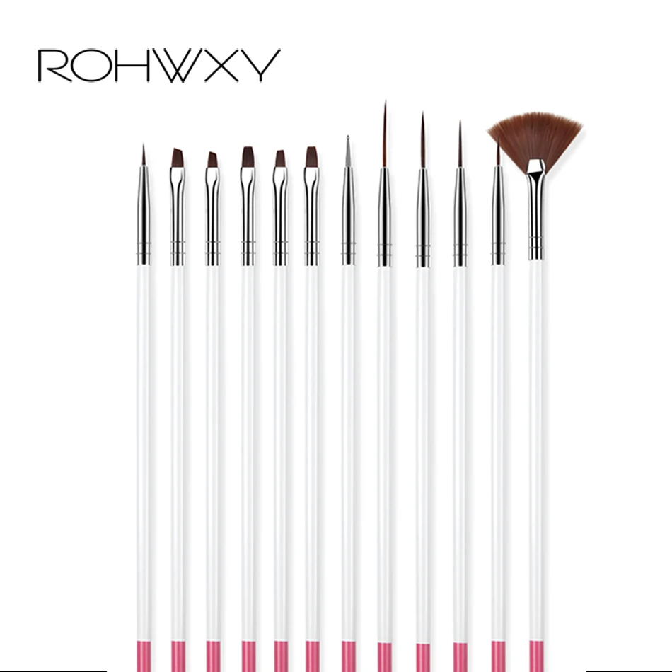 ROHWXY с инструментами 12 шт инструментов для ногтей кисть рисования набор ручка на