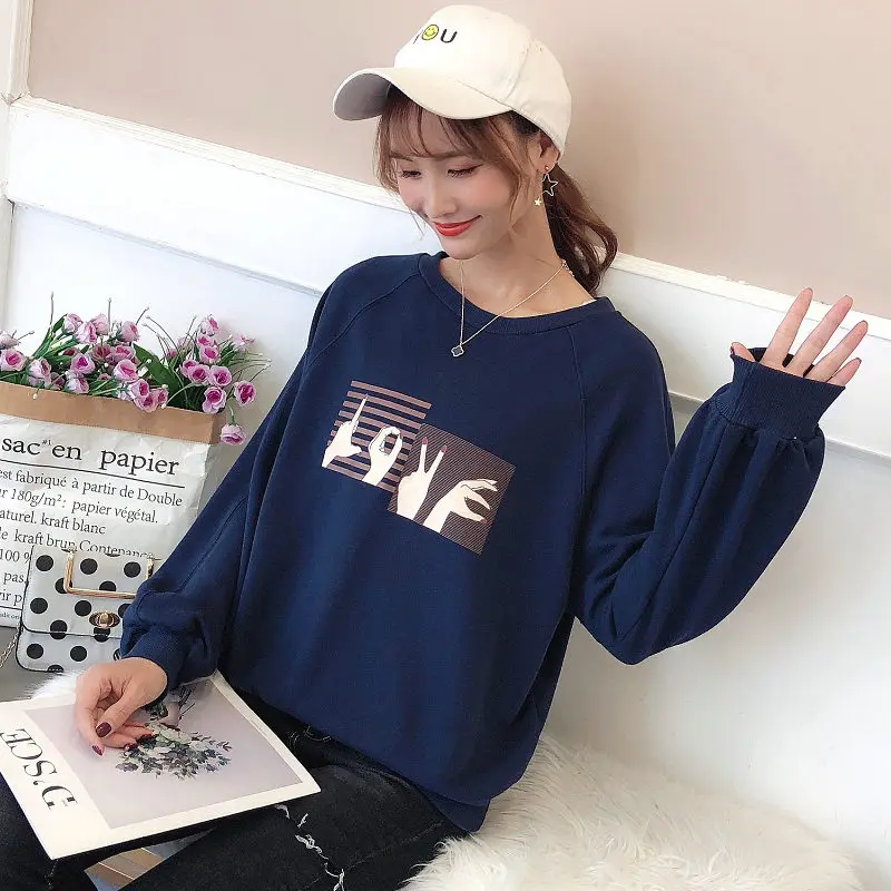 Loose Hooded Sweatshirts Women Spring Autumn 2019 New Korean Fashion Printing Round Neck Long Sleeve Female Short Hoodies LQ640
Loose Hooded Sweatshirts Women Spring Autumn 2019 New Korean Fashion Printing Round Neck Long Sleeve Female Short Hoodies LQ640