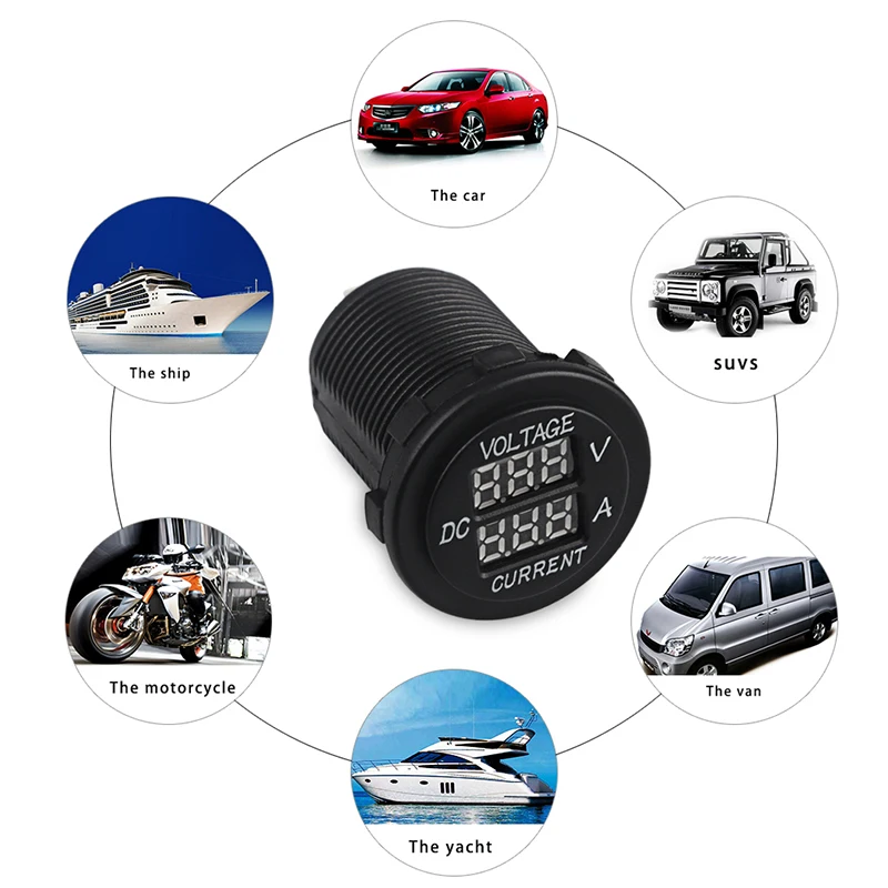 12V-24V Car Boat Motorcycle LED Digital Ammeter Auto Round Voltmeter Voltage Current Meter Tester Gauge For Yacht Marine RV SUV
12V-24V Car Boat Motorcycle LED Digital Ammeter Auto Round Voltmeter Voltage Current Meter Tester Gauge For Yacht Marine RV SUV