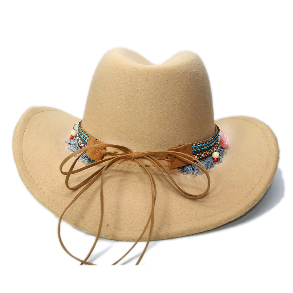 LUCKYLIANJI Kid Child Children's Retro Vintage Wool Felt Cowboy Wide Brim Bowler Hat Tassel Turquoise Braid Band (54cm)
LUCKYLIANJI Kid Child Children's Retro Vintage Wool Felt Cowboy Wide Brim Bowler Hat Tassel Turquoise Braid Band (54cm)