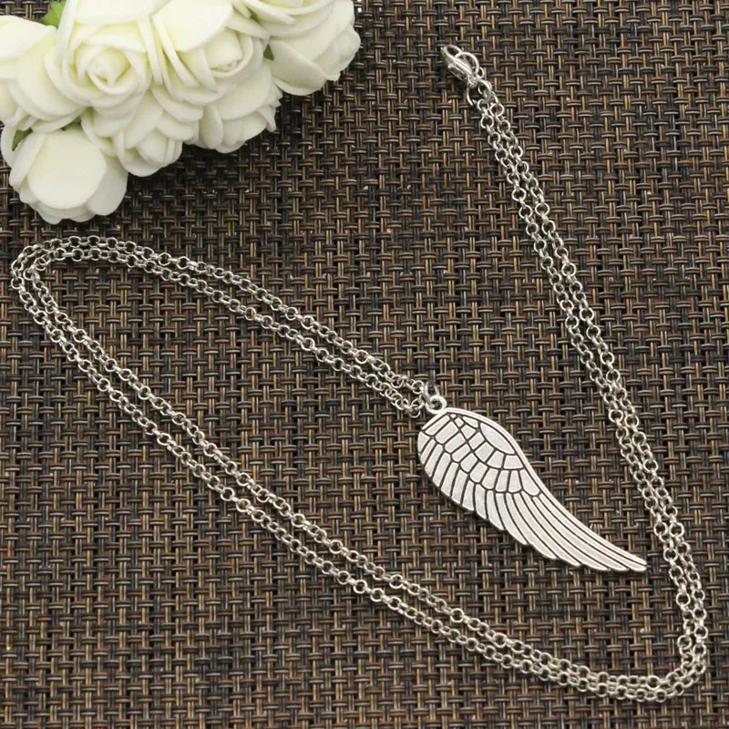 Новое модное ожерелье с крыльями ангела 47х15мм подвески из серебра короткое