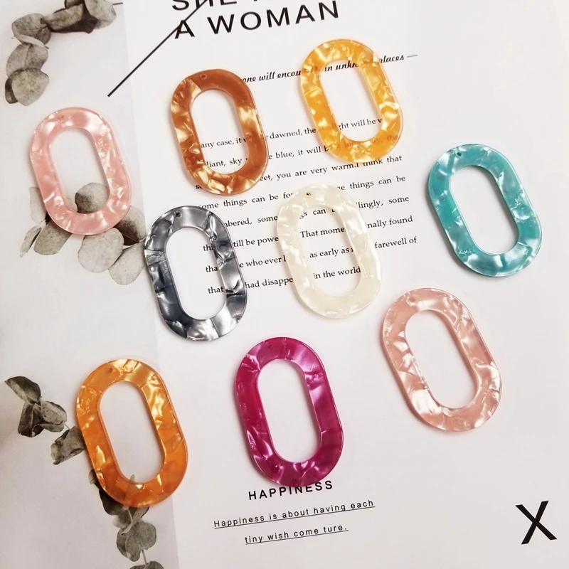 Acrylic single hole elliptical decoration materials, fresh acetic acid DIY long earrings link Earrings accessories
Acrylic single hole elliptical decoration materials, fresh acetic acid DIY long earrings link Earrings accessories