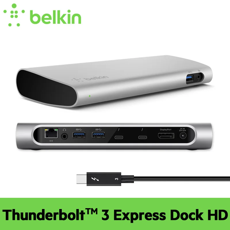 Belkin Thunderbolt 3 Express Dock HD с кабелем 40 Гбит/с/85 Вт/двойной 4 К для MacBook Pro розничной