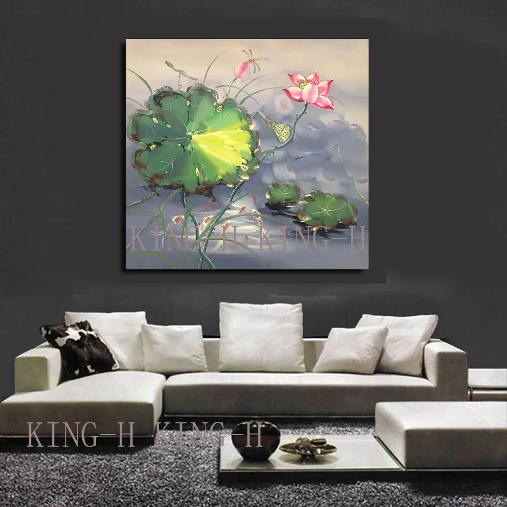 Hand-painted oil painting abstract modern high quality rural green lotus plants to decorate the hall children room porch
Hand-painted oil painting abstract modern high quality rural green lotus plants to decorate the hall children room porch