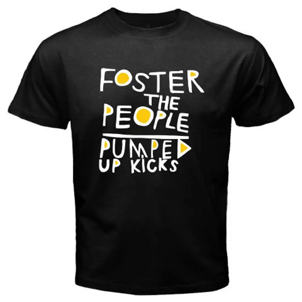 Новая мужская черная футболка Foster The People Pumped Up Kicks Pop Band размеры от S до 3XL цветная с