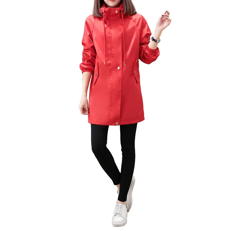 Spring and autumn new long embroidered waist slimming large size loose coat windproof hooded women's windbreaker JQ810
Spring and autumn new long embroidered waist slimming large size loose coat windproof hooded women's windbreaker JQ810