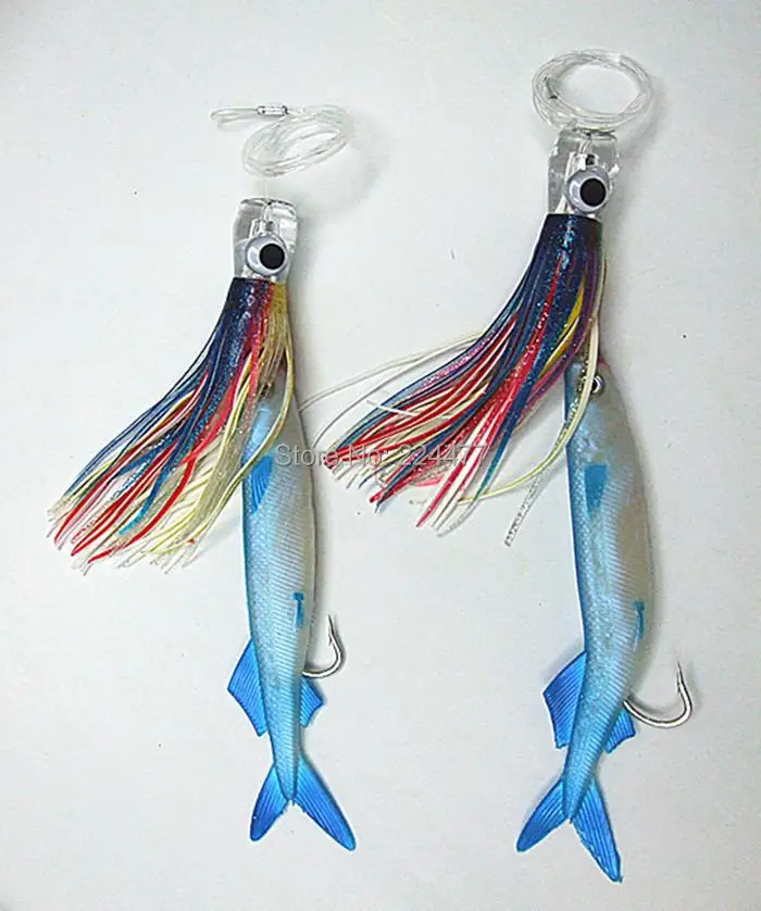 125g 28cm Big Sea Fishing Lure Soft Bait Game Trolling lure Resin Head With Octopus Skirt and Soft Fsh Together With Hook Line
125g 28cm Big Sea Fishing Lure Soft Bait Game Trolling lure Resin Head With Octopus Skirt and Soft Fsh Together With Hook Line