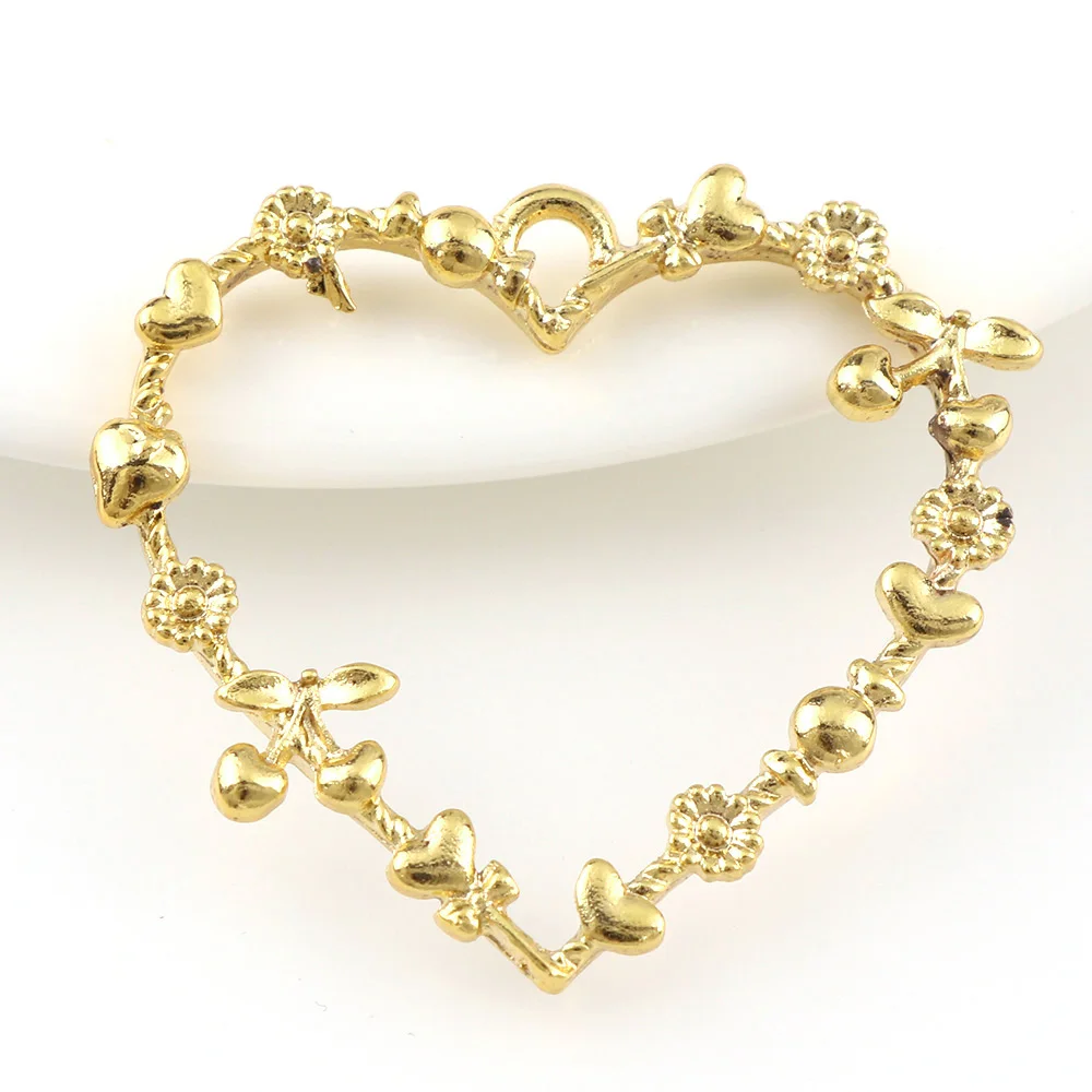2pc Heart Metal Jewelry Setting Gold Color Charm Hollow Gold Pendant Tray Bezel Charms Accessories DIY Handmade Craft
2pc Heart Metal Jewelry Setting Gold Color Charm Hollow Gold Pendant Tray Bezel Charms Accessories DIY Handmade Craft