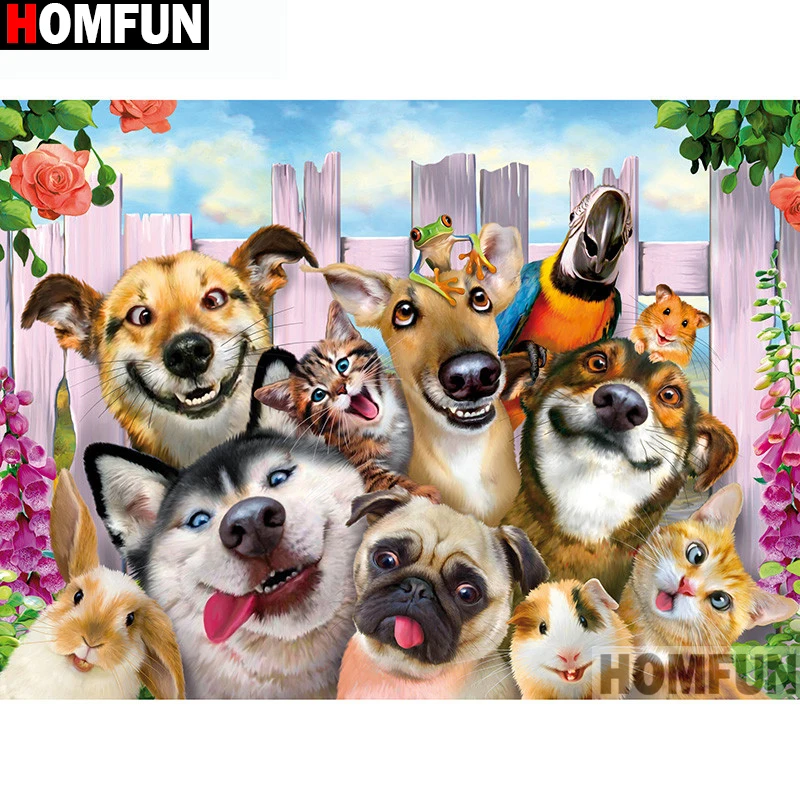 HOMFUN Full Square/Round Drill 5D DIY Diamond Painting "Dog cat" 3D Embroidery Cross Stitch 5D Home Decor A13032
HOMFUN Full Square/Round Drill 5D DIY Diamond Painting "Dog cat" 3D Embroidery Cross Stitch 5D Home Decor A13032