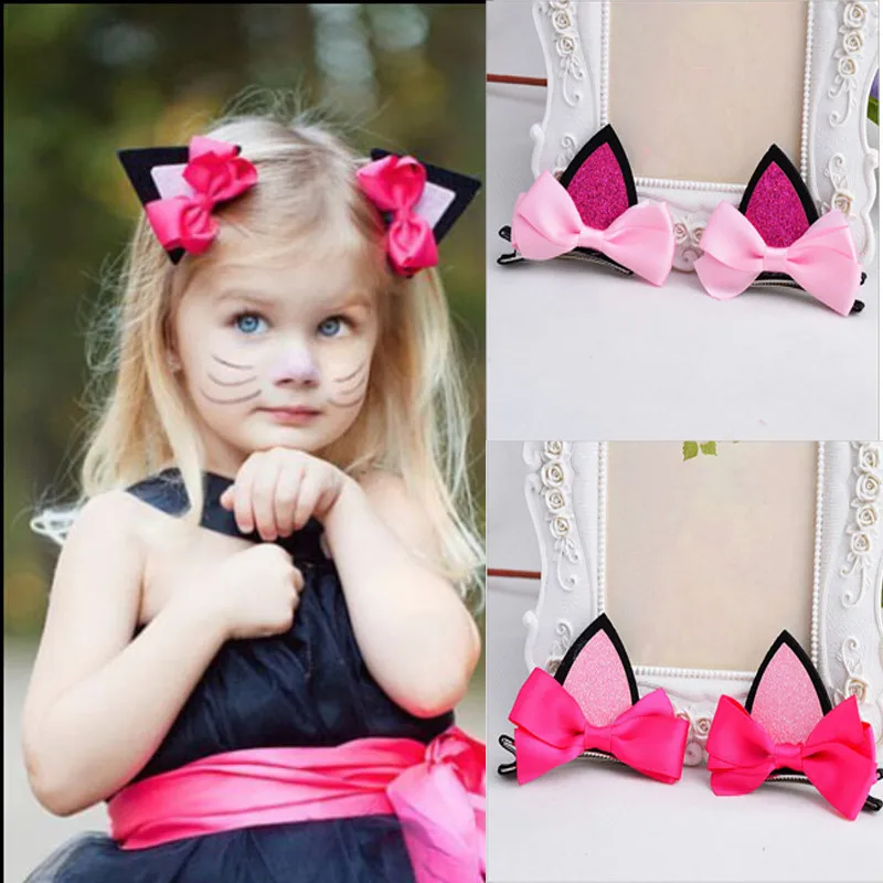 1 пара детские заколки для волос с кошачьими ушками|girls hair clips|hair clipbarrette clip |