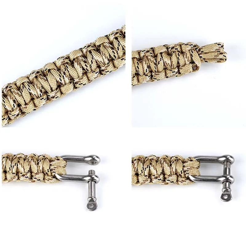 Men Women Military Stainless U-Shape Buckle Wristband Rope Bracelet Outdoor Sports Self-defense Survival Emergency Tactical Tool
Men Women Military Stainless U-Shape Buckle Wristband Rope Bracelet Outdoor Sports Self-defense Survival Emergency Tactical Tool