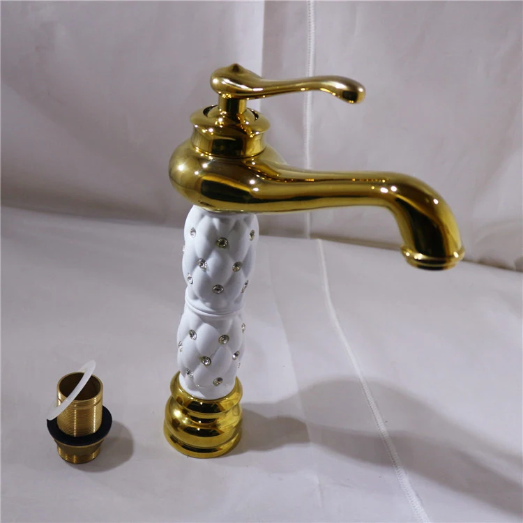 Blue white porcelain glod wash basin faucet with single lever solid brass bathroom basin faucet price in india , antique faucet
Blue white porcelain glod wash basin faucet with single lever solid brass bathroom basin faucet price in india , antique faucet