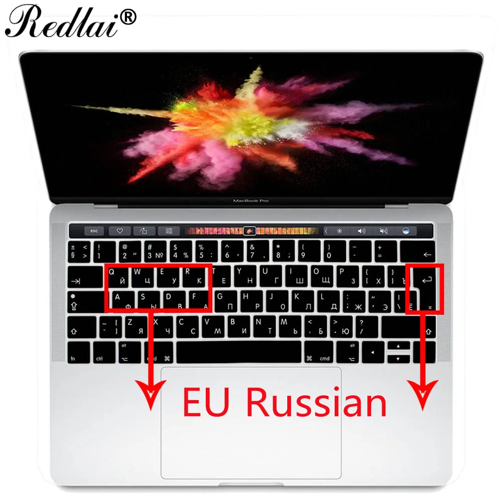 Для Apple 2016 MacBook Pro Retina 13 "15" с сенсорной панелью A1706 A1707 силиконовый чехол для