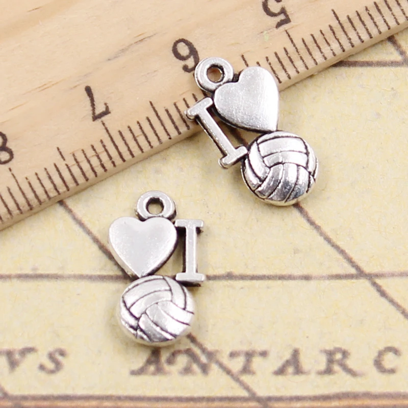 20pcs Charms I Love Volleyball 16x9mm Tibetan Silver Color Pendants Antique Jewelry Making DIY Handmade Craft
20pcs Charms I Love Volleyball 16x9mm Tibetan Silver Color Pendants Antique Jewelry Making DIY Handmade Craft