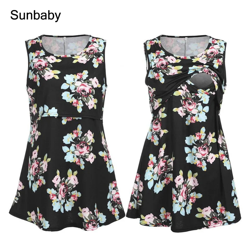 SUNbaby maternity clothes Sweet sleeveless floral printed maternity breastfeeding T-shirt pregnant clothes T0502
SUNbaby maternity clothes Sweet sleeveless floral printed maternity breastfeeding T-shirt pregnant clothes T0502