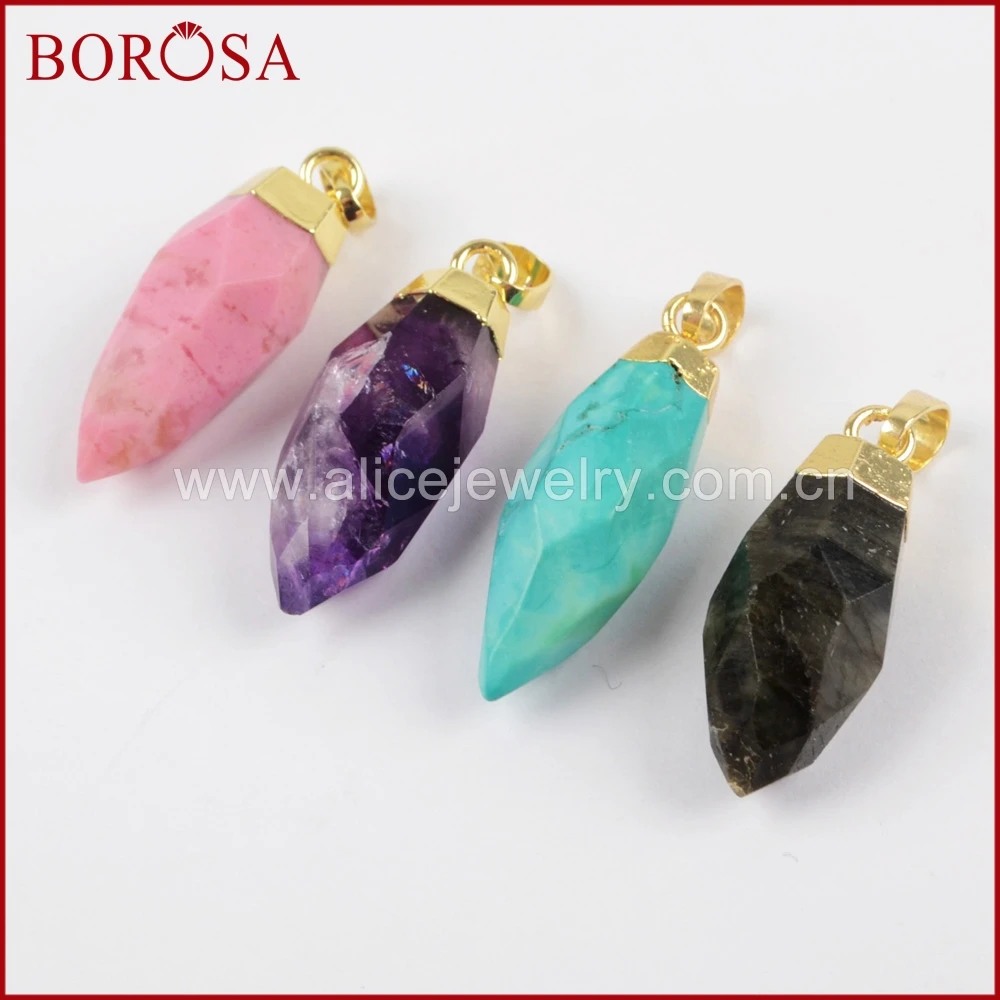 BOROSA 5PCS Fashion Gold Color Multi-kind Stone Faceted Pendant Natural Stones Pendant for Women Necklace Jewelry DIY WX875
BOROSA 5PCS Fashion Gold Color Multi-kind Stone Faceted Pendant Natural Stones Pendant for Women Necklace Jewelry DIY WX875