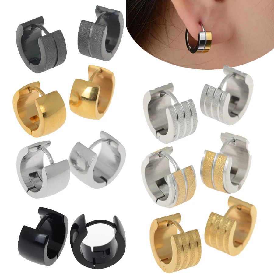 Punk Mens 316L Stainless Steel Huggie Hoop Earrings Gauges Women Golden Ear Hoop Jewelry Top Quality Xmas Gift
Punk Mens 316L Stainless Steel Huggie Hoop Earrings Gauges Women Golden Ear Hoop Jewelry Top Quality Xmas Gift
