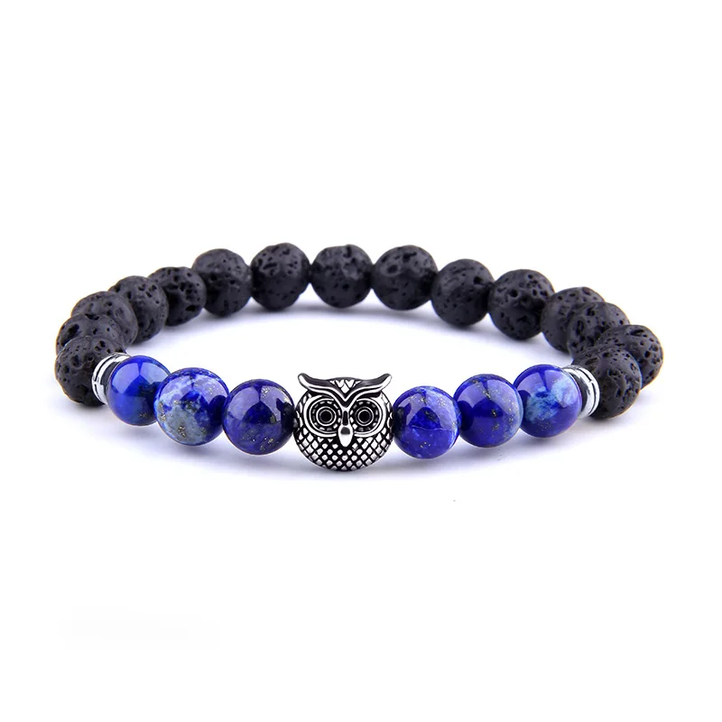 Vinswet Owl Charm Bracelet Natural Stone Beads Bracelets for Women Men friendship couple bracelet bulk Jewelry gift charm yoga | Украшения