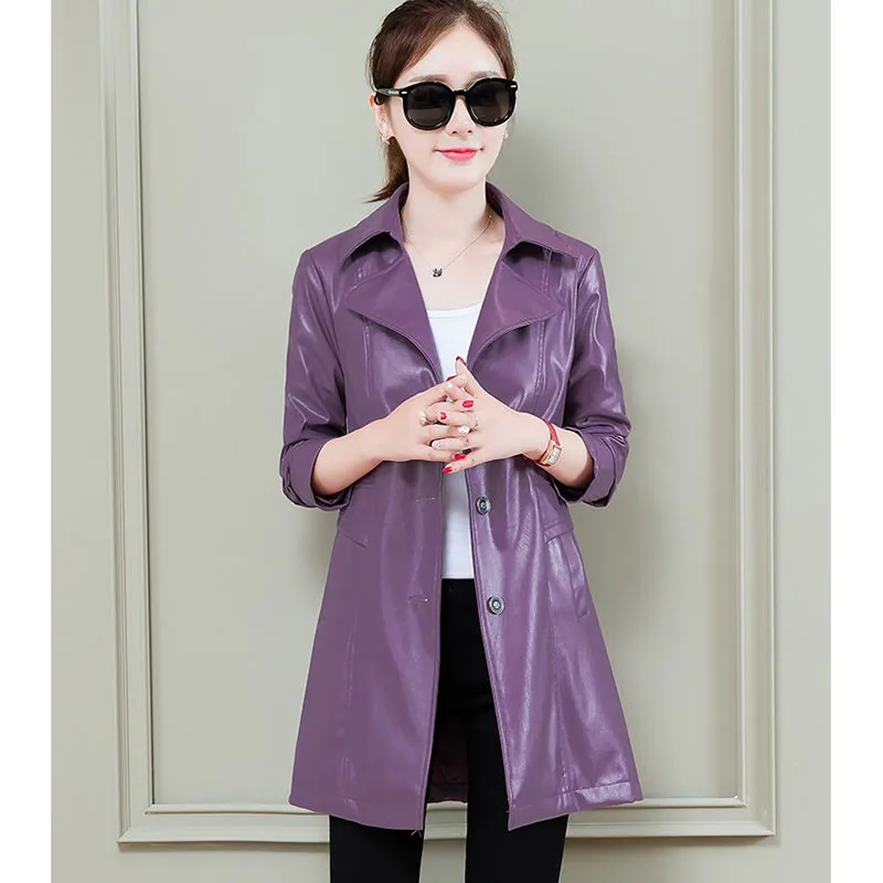 Women's Leather Jacket 2019 Spring New Long Windbreaker Fashion Large Size 5XL Loose Waist Coat Pu Skin Casual Jacket Outerwear
Women's Leather Jacket 2019 Spring New Long Windbreaker Fashion Large Size 5XL Loose Waist Coat Pu Skin Casual Jacket Outerwear