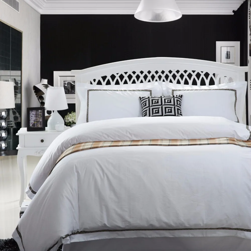 black stripe 100% cotton satin pure white luxury hotel Bedding Sets queen king soft silk feeling Bed linen sheet set duvet cover
black stripe 100% cotton satin pure white luxury hotel Bedding Sets queen king soft silk feeling Bed linen sheet set duvet cover