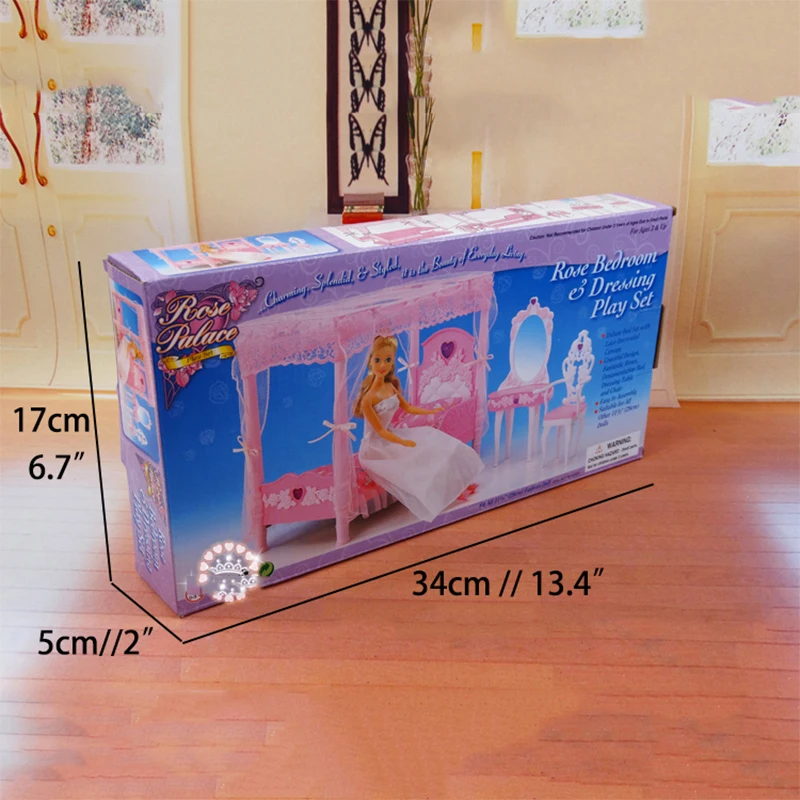 1/6 30cm Doll Accessories Furniture Bedroom for Barbie Pink Princess Bed Dresser Set DIY Toys Girls Birthday Christmas Gift
1/6 30cm Doll Accessories Furniture Bedroom for Barbie Pink Princess Bed Dresser Set DIY Toys Girls Birthday Christmas Gift
