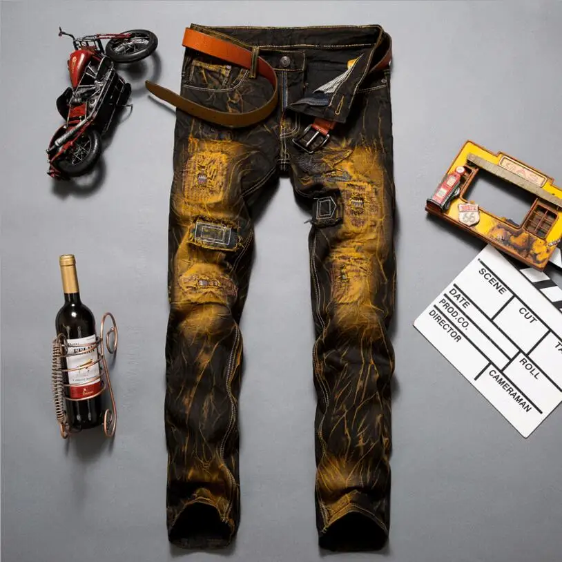 Men's Holes Skinny Denim Jeans New Fashion Men Patchwork Slim Long Jeans Streetwear Long Casual Denim Jeans
Men's Holes Skinny Denim Jeans New Fashion Men Patchwork Slim Long Jeans Streetwear Long Casual Denim Jeans