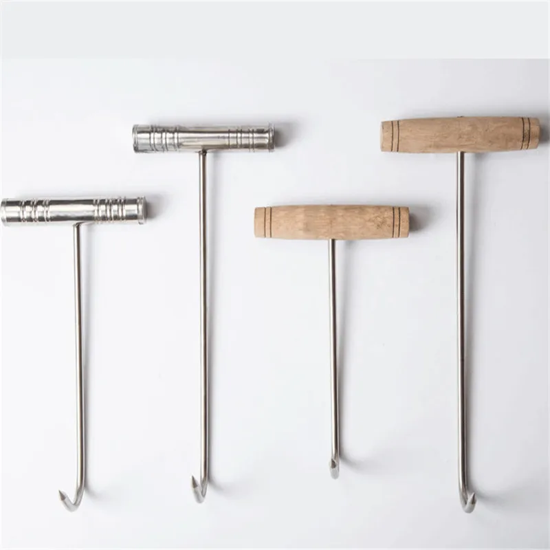 Stainless Steel and Wood Handle T word meat Hooks for BBQ Kitchen Accessories supplies Barbecue Tools welding tools 2 Styles
Stainless Steel and Wood Handle T word meat Hooks for BBQ Kitchen Accessories supplies Barbecue Tools welding tools 2 Styles