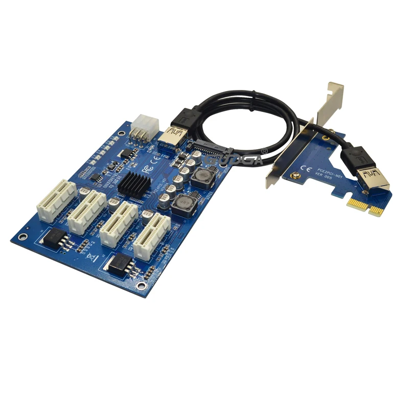 PCI E X1 к 4PCI X16 Expansion Kit 1 до 4 Порты и разъёмы Express Switch множитель концентратора 6pin sata USB