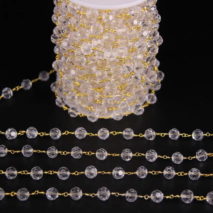 5Meters,8mm Clear Crystal Glass Faceted Round beaded Gold Color Chain,Gems Link Wire Wrapped Rosary Chain DIY Necklace Jewelry
5Meters,8mm Clear Crystal Glass Faceted Round beaded Gold Color Chain,Gems Link Wire Wrapped Rosary Chain DIY Necklace Jewelry