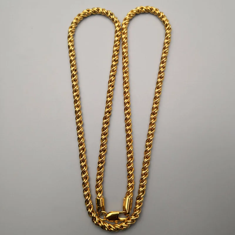 fashion 2pcs plating Gold color Alloy chain Charm Man Necklace for Jewelry Diameter 4MM length About 61CM
fashion 2pcs plating Gold color Alloy chain Charm Man Necklace for Jewelry Diameter 4MM length About 61CM
