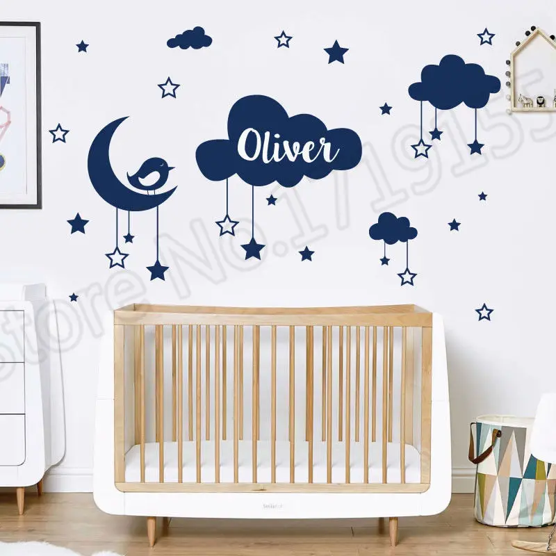 YOYOYU Wall Decal Personalised Name Baby Wall Sticker Cartoon Kids Room Clouds Stars Moon Bird Pattern Removable Decor DIYZW299
YOYOYU Wall Decal Personalised Name Baby Wall Sticker Cartoon Kids Room Clouds Stars Moon Bird Pattern Removable Decor DIYZW299