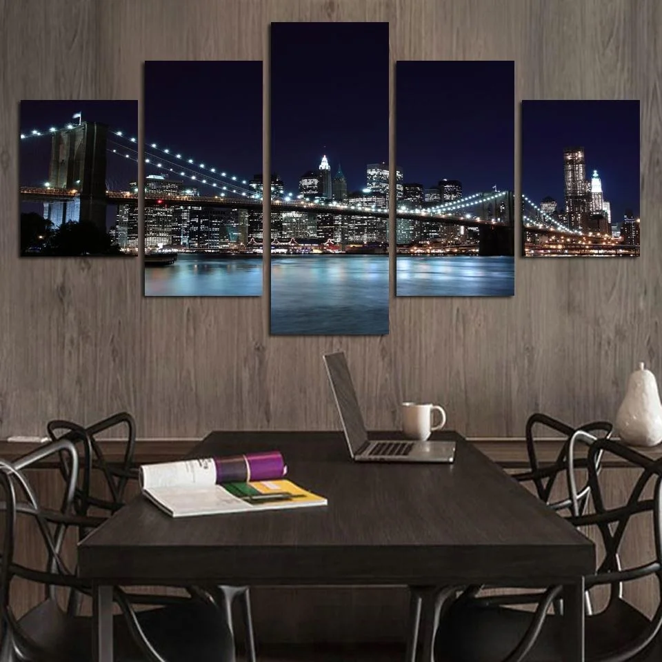5 Panel Large Poster HD Printed Painting New York Bridge Night Canvas Print Art Home Decor Wall Art Pictures for Living Room
5 Panel Large Poster HD Printed Painting New York Bridge Night Canvas Print Art Home Decor Wall Art Pictures for Living Room