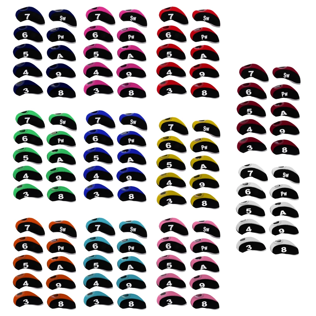 10pcs/pack Neoprene Golf Club Headcover Wedge Iron Cover Protactive Two-tone Transparent hole Easy to Distinguish
10pcs/pack Neoprene Golf Club Headcover Wedge Iron Cover Protactive Two-tone Transparent hole Easy to Distinguish